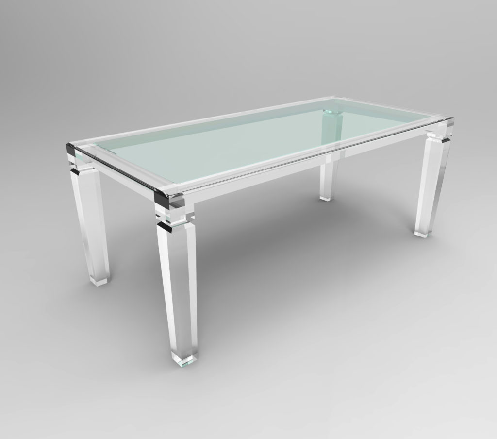 King George Clear Acrylic Dining Table Plexi Craft Signature Collection 2909